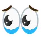 occhi + faccina che trattiene le lacrime