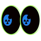 occhi + simbolo della radioattività