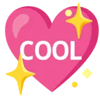 cuore che luccica + pulsante COOL