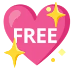 cuore che luccica + pulsante FREE