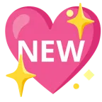 cuore che luccica + pulsante NEW