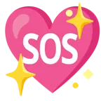 cuore che luccica + pulsante SOS