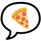 speech balloon + pizza
