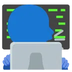 laptop + mówiąca głowa
