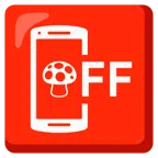 mobile phone off + mushroom