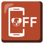mobile phone off + dog face