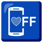 mobile phone off + blue heart