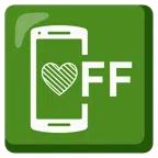mobile phone off + green heart