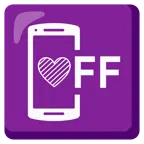 mobile phone off + purple heart