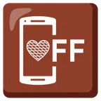 mobile phone off + brown heart