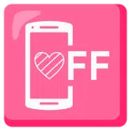 mobile phone off + pink heart