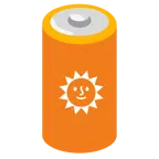 Batterie + Sonne mit Gesicht