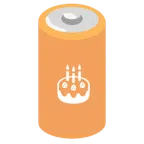 Batterie + Geburtstagskuchen