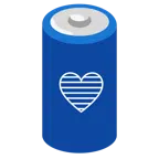Batterie + blaues Herz