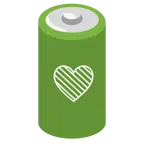 Batterie + grünes Herz
