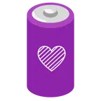 Batterie + lila Herz