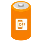 Batterie + Mobiltelefon aus