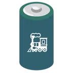 Batterie + Dampflokomotive