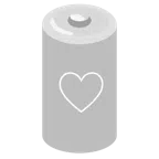 Batterie + weißes Herz