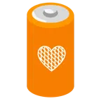 Batterie + oranges Herz