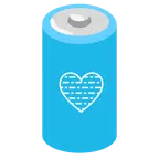 Batterie + hellblaues Herz