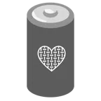 Batterie + graues Herz