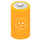 Batterie + gestricheltes Gesicht