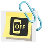 verhakte Büroklammern + Mobiltelefon aus