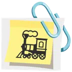 verhakte Büroklammern + Dampflokomotive