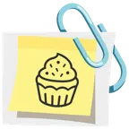 verhakte Büroklammern + Cupcake
