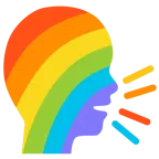 persona che parla + arcobaleno
