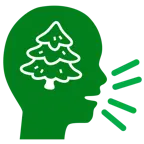 persona che parla + albero sempreverde