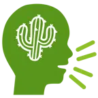 persona che parla + cactus