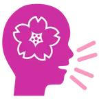 persona che parla + fiore di ciliegio