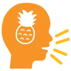 persona che parla + ananas