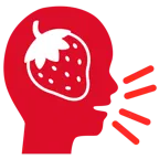 persona che parla + fragola