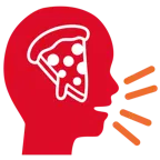 persona che parla + pizza