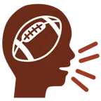 persona che parla + football americano