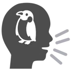 persona che parla + pinguino