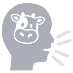 persona che parla + muso di mucca