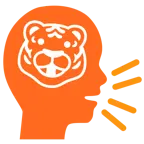 persona che parla + muso di tigre