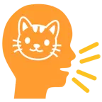 persona che parla + muso di gatto