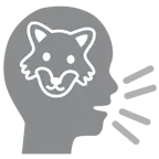 persona che parla + lupo