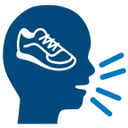 persona che parla + scarpa sportiva