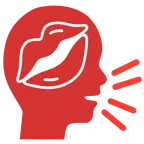 persona che parla + impronta della bocca