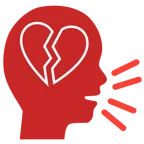 persona che parla + cuore infranto