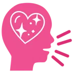 persona che parla + cuore che luccica