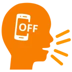 persona che parla + cellulare spento