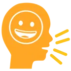 persona che parla + faccina con un gran sorriso