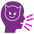 persona che parla + faccina con sorriso e corna